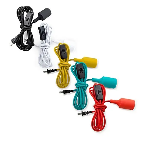 Renkli DIY kiti abd Plug + kablo + anahtarı + E26 lamba tutucu