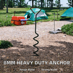 Leeao Ancrage de trampoline portable d'urgence en fer robuste de 8 mm pour le camping, la sécurité en extérieur et le jeu - Product Image 2