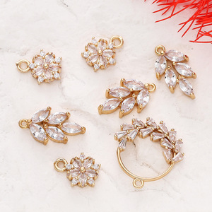 Colgante de Corona de Flores Chapado en Oro de 18k con Circonita Cúbica, Accesorio de Joyería DIY para Pulseras y Collares - Product Image 5