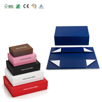 Boîte magnétique pliable de luxe en papier rigide artisanal avec logo personnalisé imprimé en usine, boîte cadeau pliable de luxe