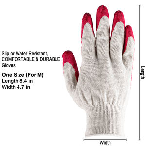 10-Pair Pack Red <strong>Nitrile</strong> Coated Work <strong>Gloves</strong> Latex Dipped Garden Protective Gear for General Purpose - Product Image 4