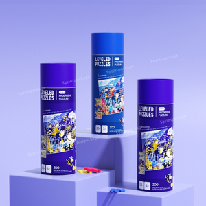 Min eğitici oyuncaklar için 2024 biyobozunur çevre dostu bulmaca kağıt tüp bilmecenin ambalaj silindir kağit kutu - Product Image 4