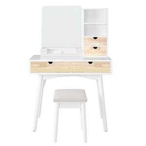 Coiffeuse avec miroir et lampes Coiffeuse avec grands tiroirs Modes d'éclairage Luminosité réglable pour la chambre à coucher - Product Image 2