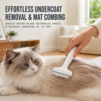 Peigne de toilettage double usage pour chats et chiens, élimination des poils, portable, en acier inoxydable et ABS, facile à utiliser