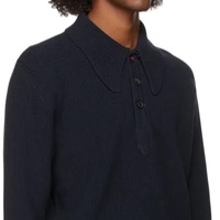 Pull en laine 100 % personnalisé avec logo pour homme, tricoté 12GG à côtes verticales, anti-plis, style preppy, vente en gros