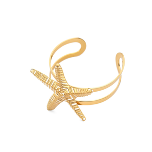 Brazalete de Estrella de Mar en Acero Inoxidable 316L con Baño de Oro PVD, Joyería de Moda - Product Image 2