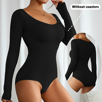 Logo personnalisé étiquette femmes Shapewear minceur taille body contrôle du ventre shaper avec manches longues et conception de fermeture de string