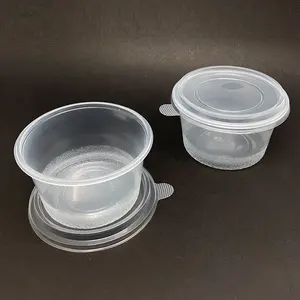 Ronde 500Ml Verpakking Plastic Salade Voedsel Container Bento Lunch Box Takeaway Kom Wegwerp