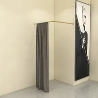 Toko Pakaian Logam Kustom Dipasang Di Dinding Berbentuk V Rak Display Sementara Mengubah Ruang Ganti Pas Kamar