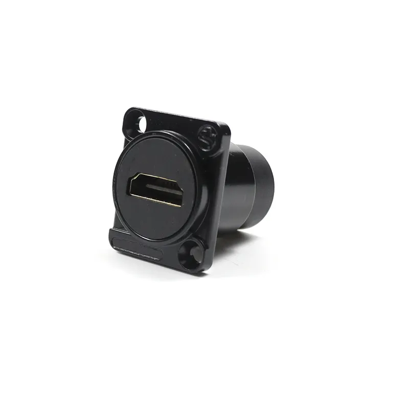 Universal 19 Panel Mount Chassis Black Plated D Type Connector HD MI to HD MI Connector Custom Plugs & Sockets