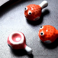 Repose-baguettes en céramique en forme de poisson-bouffant de dessin animé mignon, support pour baguettes en forme d'animal, mini accessoire de table