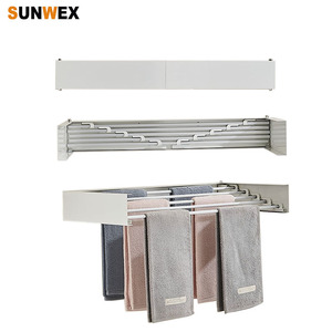 RV <strong>Clothes</strong> Drying Rack Wall Mount Collapsible Drying Rack for <strong>Clothes</strong> Drying <strong>Shelf</strong> for RV Black/White - Product Image 1