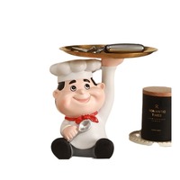 Figurine de chef de cuisine de restaurant en résine époxy, art populaire artistique, forme personnalisée, sculpture décorative douce, cadeau d'affaires, hôtel