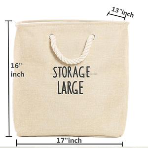 <span class=keywords><strong>Más</strong></span> populares de poliéster tela de lino niños cesta de almacenamiento con <span class=keywords><strong>fuerte</strong></span> mango de cuerda de algodón - Product Image 6