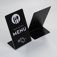 Support de table NFC en acrylique PVC prêt à être expédié pour affichage de menu et avis Google – Support NFC pour restaurant