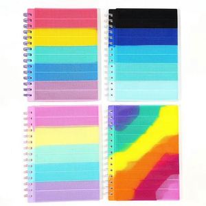 Cuaderno de composición a color A5, tapa dura, encuadernación en espiral, 80 hojas, sensación cómoda al tacto, diario de descompresión, material de oficina para aprendizaje - Product Image 1