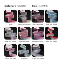 Usine En Gros 100% Polyester Double Face Arc-En-Satin Ruban Style Floral pour Décorations De Mariage Bobine De Ruban