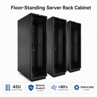 Armoire serveur sur pied 42U, 19 pouces, en acier laminé à froid, pour centre de données réseau, fabrication OEM