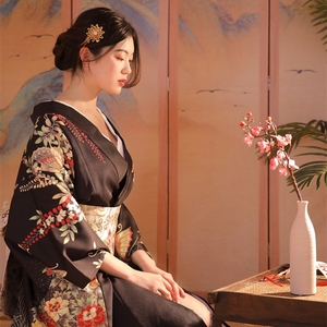 Kimono Kamisome pour <span class=keywords><strong>femme</strong></span>, robe traditionnelle japonaise, Furisode, <span class=keywords><strong>Yukata</strong></span> de style <span class=keywords><strong>japonais</strong></span>, costume de photographie, kimono <span class=keywords><strong>japonais</strong></span> - Product Image 4