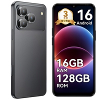 Smartphone Android 16, 16 Go de RAM, 128 Go de ROM extensible jusqu'à 2 To, processeur Deca Core, écran, reconnaissance faciale, GPS, OTG, sans carte SIM