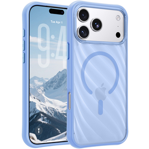 Custodia per iPhone 18 17 Pro Max con motivo a onde, traslucida satinata, antiurto e magnetica per iPhone 18 Pro - Product Image 1