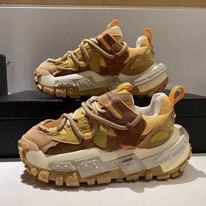 Baskets plateforme épaisses à blocs de couleur, chaussures de sport à lacets pour hommes et femmes, idéales pour l'extérieur - Product Image 2