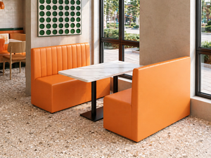 Set di Sedie e Tavoli in Pelle Arancione Moderna e Resistente <span class=keywords><strong>per</strong></span> Caffetterie, <span class=keywords><strong>Ristoranti</strong></span> Fast Food e Hotel - Product Image 3