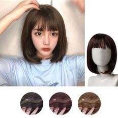 Capelli da donna color cioccolato marrone 100% vergine umani Sour-Through Bang singoli capelli frontali con pinze allungate di lunghezza 12-14 pollici - Product Image 1