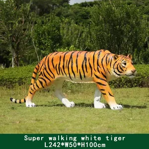 Individuelle erwachsene Tiger harz FRP outdoor dekorative Statue Tiger Glasfaser-Skulptur