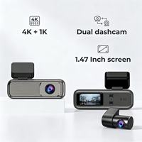 Caméra de tableau de bord double 4K+1K DVR ADAS WiFi avec surveillance de stationnement 24H, en alliage de zinc, caméra de tableau de bord dissimulée, 2 voies, 2 canaux, boîte noire de voiture DVR