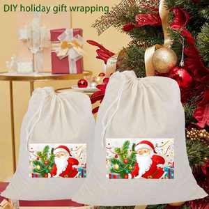 Personalized <b>Wedding</b> Party <b>Gift</b> Spice Wrap Recyclable Organic Cotton Drawstring <b>Bag</b> Canvas for Jewelry - Product Image 5