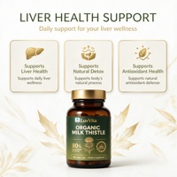 LuvVita Chardon-Marie 80% Silimarine Complément de Soutien Hépatique Extrait 30:1 Force Maximale Végétalien Sans OGM 120 Capsules ODM/OEM