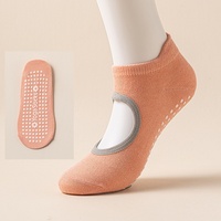 Chaussettes de yoga professionnelles tricotées à blocs de couleur, à talon ouvert, antidérapantes pour femmes, idéales pour les débutantes, usage intérieur printemps-automne