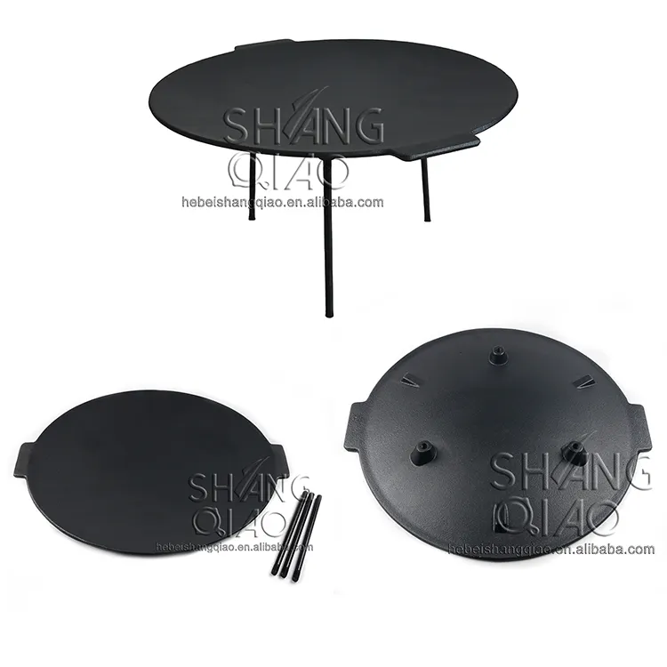 Factory Direct Hot Selling DIY Skottle Pre-seasoned Round Cast Iron Camp Griddle