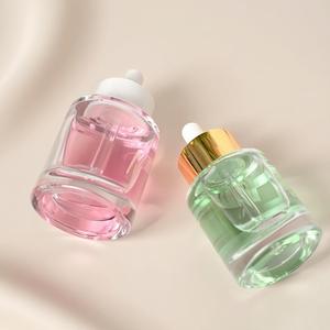 Botellas de Vidrio Transparente con Gotero, Tapas Blancas/Doradas, 45ml 60ml, para <span class=keywords><strong>Suero</strong></span> Cosmético y Aceites Esenciales, con Logotipo Personalizado - Product Image 5