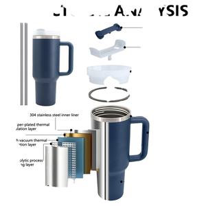 Bouteille d'eau isotherme à double paroi en silicone et acier inoxydable de 40 oz avec poignée, personnalisable avec logo, facile à transporter pour l'extérieur - Product Image 2