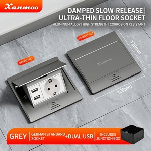 <span class=keywords><strong>Prise</strong></span> de sol encastrée ultra-fine étanche à l'eau en alliage d'aluminium de type EU 120 avec amortissement - Product Image 5