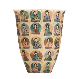 Taza de Cerámica Dunhuang para Degustación de Té, Porcelana Blanca, Diseño Retro de los Mil Buda, Taza Individual para Té Kung Fu - Product Image 5
