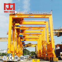 Grue portique sur pneus 50 tonnes 60 tonnes 70 tonnes RTG pour levage de conteneurs 20 pieds 40 pieds, Grue porte-conteneurs 40 tonnes 60 pieds à commande par cabine