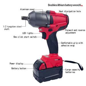 Ensemble de clés de perceuse à percussion de marteau électrique combiné Kits d'outils électriques sans fil portables pour l'utilisation de réparation professionnelle de bureau à domicile - Product Image 4