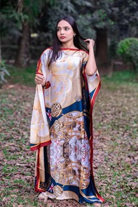 Turbanti Africani in Seta all'Ingrosso, Abito Lungo Primaverile con Foulard per Donne Musulmane - Product Image 6