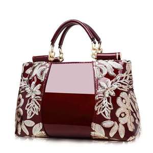 Embroidered Patent Leather <b>Sequins</b> Fashion Shoulder Bag Ladies Purses Satchel Shoulder Bags Tote Bag Handbag for Women - Product Image 5