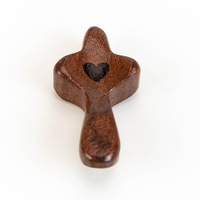 Croce in Legno da Tascata per Alleviare lo Stress, Regalo di Incoraggiamento, Piccola Croce Portatile, Regalo di Natale