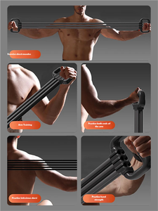 Appareil de fitness multifonctionnel pour l'entraînement des épaules, du dos et de la poitrine à domicile – Extenseur de poitrine à 6 tubes avec bande de résistance - Product Image 6