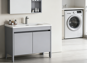 Mueble de Baño 668 con <span class=keywords><strong>Lavabo</strong></span> Integrado de Cerámica y Aluminio Honeycomb, Juego Completo - Product Image 5