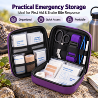 Boîte de rangement d'urgence portable et durable en EVA antichoc pour le traitement des piqûres de serpent en extérieur, la randonnée, le camping et les secours sur le terrain