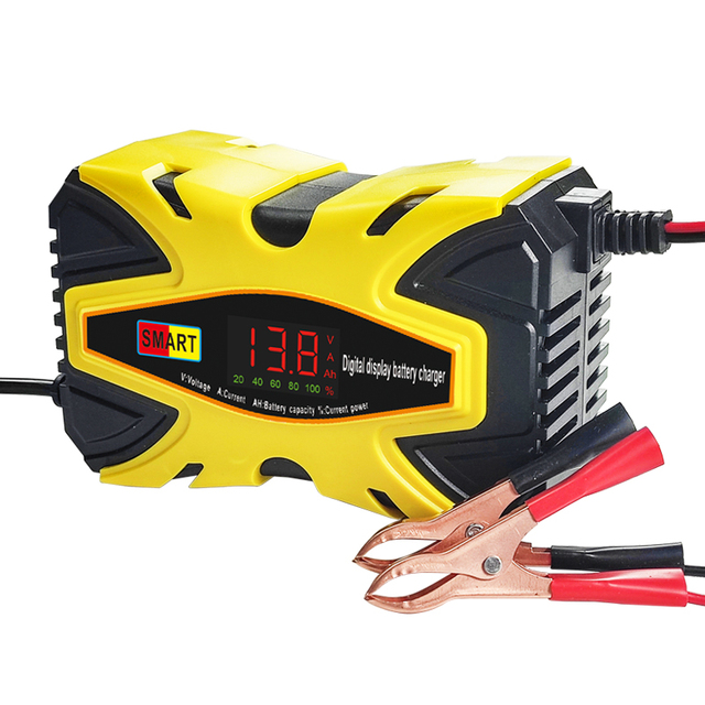 Car Battery Charger 12V 6A Automatic Smart Pulse Repair Lead Acid Battery Motorcycle Battery Charger With Digital Display