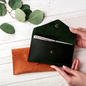 Enveloppe à monnaie en cuir véritable, protection robuste, logo personnalisé, portable, multifonction, haute qualité, couleur et taille personnalisables - Product Image 1