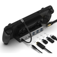 Aksesoris Asus ROG Laris Manis: Dock Pengisian Daya Ekstensif untuk Konsol Game, Kompatibel dengan Steam Deck/ROG/Switch, Hub USB