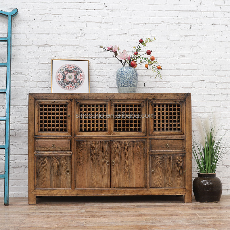 Chinese Antique Wooden Storage Cabinet China Hutch Cupboard Wardrobe Cabinet Display Shelf Dining Kitchen Cabinet Sideboard